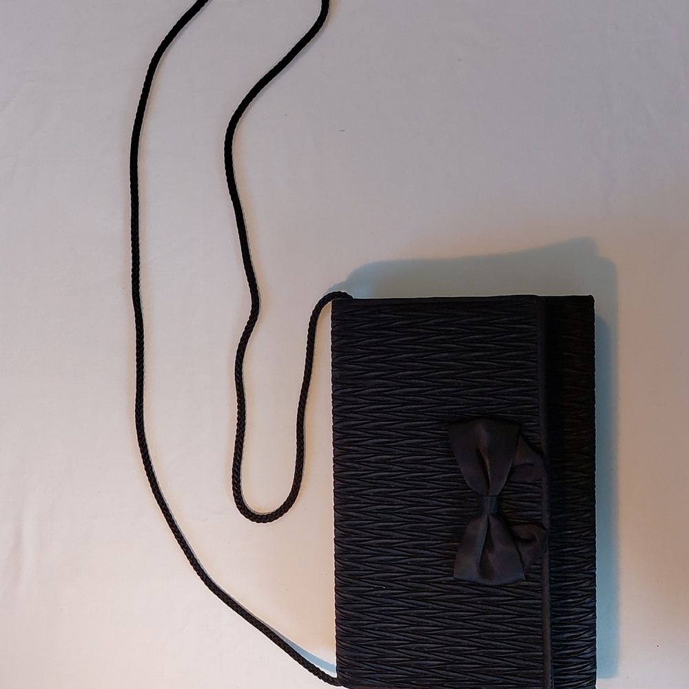Vintage Carla Marchi Black Evening Clutch Bag with Cord Strap EUC - Picture 5 of 11